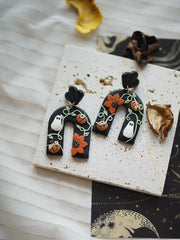 Trendy Fashion Delicate Unique Multi Colors Shapes Halloween Ghost Flower Polymer Clay Earrings Holiday Women's Accessories Gift