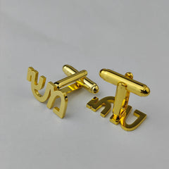 Hebrew Cufflinks Personalized Name Initial Monogram Cufflinks Custom Any Language Cufflinks Men Wedding Gift Jewelry