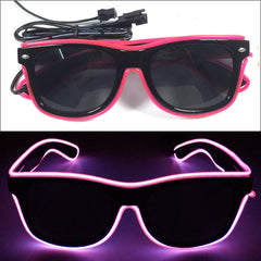 1Pcs Light Up LED Glasses with Dark Lens Neon EL Wire Glow Glasses Glow in The Dark Glow Favors Supplies for Kids Adults