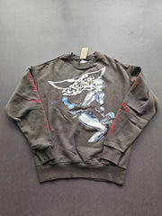 Winter Series SAINT Round Neck Oversized Men Sweater ARIES Print Beige Vintage Pullover Streetwear