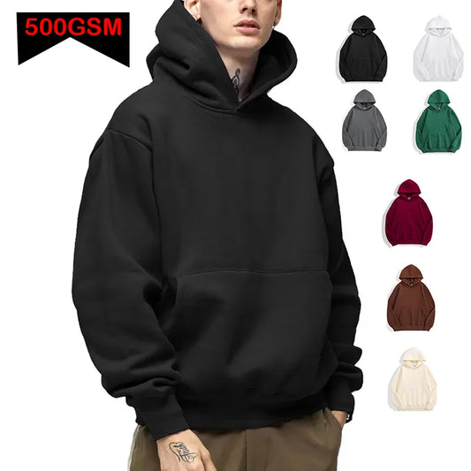 Men's Top Solid Color Hoodies