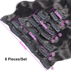 Body Wave Clip in Hair Extensions Human Hair 125G Weft Long Wavy Clip ins Remy Hair Extensions for Women and Girls 20 Inch