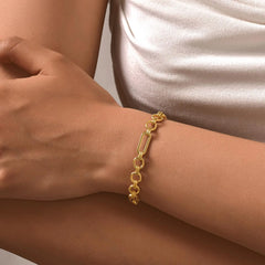 Gold Plated Paperclip Chunky Chain Bracelet Rhombus Geometric Minimalist Bracelets for Women Stainless Steel Irregular Jewelry