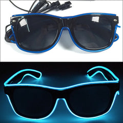 1Pcs Light Up LED Glasses with Dark Lens Neon EL Wire Glow Glasses Glow in The Dark Glow Favors Supplies for Kids Adults