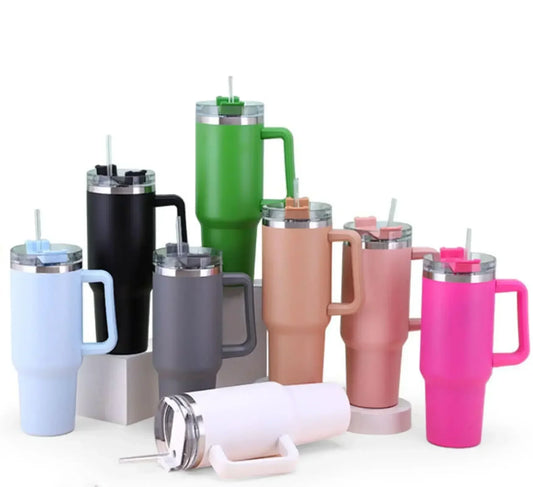 Coffee Mugs Stainless Steel Thermal And Cold-insulating With Straw Portable Large-capacity Water Cup Suitable For stanley cup