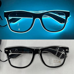 1Pcs Light Up LED Glasses with Dark Lens Neon EL Wire Glow Glasses Glow in The Dark Glow Favors Supplies for Kids Adults