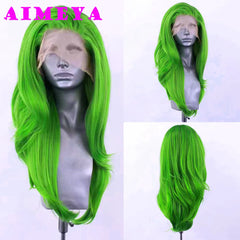 AIMEYA Silver Grey Lace Wig Heat Resistant Synthetic Lace Front Wig Long Natural Wave Mix Blonde Lace Wigs Daily Use Cosplay