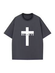 Creative Geometric Graphic Print Short Sleeve T-shirt for Men, Summer Outdoor Casual Crew Neck Top Shirt