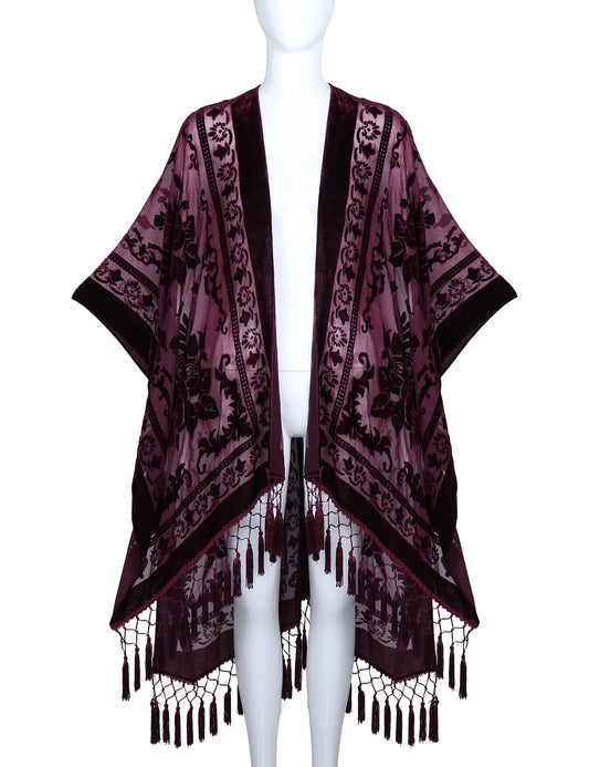Women's l Purple Tassel Beach Cover-up