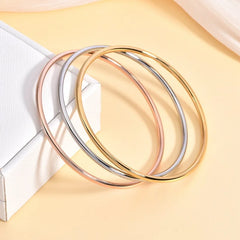 5pcs/set Stainless Steel Bracelet Bangles For Women 18K Gold Plated Waterproof No Tarnish Women's Minimalist Bracelets Bangle
