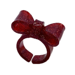 Resin Rings Dumpy Acrylic Rings Bowknot Rings Aesthetic Trendy Colorful Open Rings Statement Jewelry Bow Rings for Women