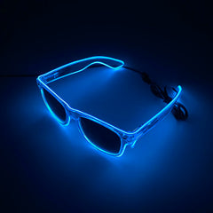1Pcs Light Up LED Glasses with Dark Lens Neon EL Wire Glow Glasses Glow in The Dark Glow Favors Supplies for Kids Adults