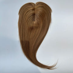Human Hair Topper For Women Toppers With Bangs Clips In Hairpieces 100% Human Hair Wigs Natural Straight Hair Blonde Silk Base