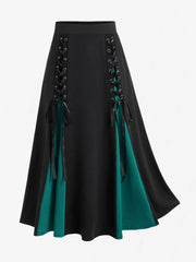 Plus Size Gothic Lace Up Skirt