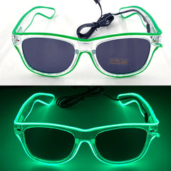 1Pcs Light Up LED Glasses with Dark Lens Neon EL Wire Glow Glasses Glow in The Dark Glow Favors Supplies for Kids Adults