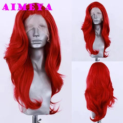 AIMEYA Silver Grey Lace Wig Heat Resistant Synthetic Lace Front Wig Long Natural Wave Mix Blonde Lace Wigs Daily Use Cosplay