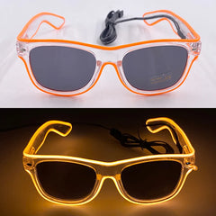 1Pcs Light Up LED Glasses with Dark Lens Neon EL Wire Glow Glasses Glow in The Dark Glow Favors Supplies for Kids Adults