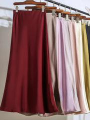 Acetic Satin Fishtail Skirt