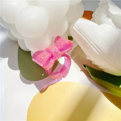 Resin Rings Dumpy Acrylic Rings Bowknot Rings Aesthetic Trendy Colorful Open Rings Statement Jewelry Bow Rings for Women