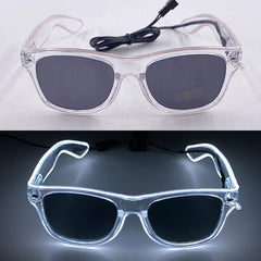 1Pcs Light Up LED Glasses with Dark Lens Neon EL Wire Glow Glasses Glow in The Dark Glow Favors Supplies for Kids Adults