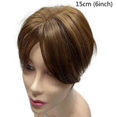 Body Wavy Brazilian Human Hair Toppers 25cm Clip In Hairpieces Extensions Increase Hair Volume for Women Mild Light Brown Remy