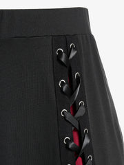 Plus Size Gothic Lace Up Skirt