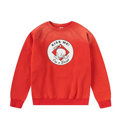 Winter Series SAINT Round Neck Oversized Men Sweater ARIES Print Beige Vintage Pullover Streetwear