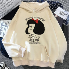 Mafalda Hoodie Graphic Patterned Funny Youthful Teen Tracksuits Athleisure Harajuku Autumn and Winter Women Men Hoodie Pullover