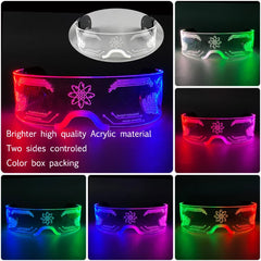 Colorful LED Luminous Glasses Light Up Goggles Glow In Dark Flashing Glasses Men Women Bar Performence Props Eyewear Supplies