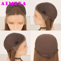 AIMEYA Silver Grey Lace Wig Heat Resistant Synthetic Lace Front Wig Long Natural Wave Mix Blonde Lace Wigs Daily Use Cosplay