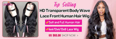 Princess Hair 13x6 Body Wave Lace Front Wigs Pre Plucked HD Transparent Frontal Wigs Human Hair Lace Front Wigs for Women