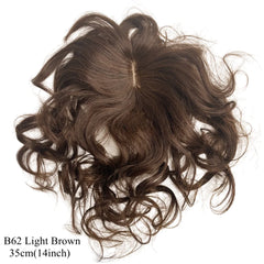 Body Wavy Brazilian Human Hair Toppers 25cm Clip In Hairpieces Extensions Increase Hair Volume for Women Mild Light Brown Remy