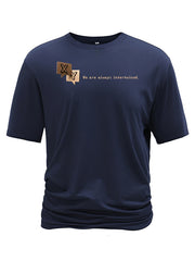 Creative Geometric Graphic Print Short Sleeve T-shirt for Men, Summer Outdoor Casual Crew Neck Top Shirt