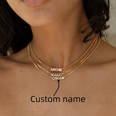 Custom Name Necklace For Women Stainless Steel Personalized Minimal Personalized Name Jewelry Birthday Gift for Her