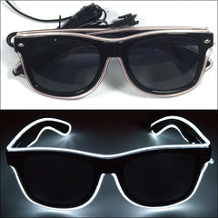 1Pcs Light Up LED Glasses with Dark Lens Neon EL Wire Glow Glasses Glow in The Dark Glow Favors Supplies for Kids Adults