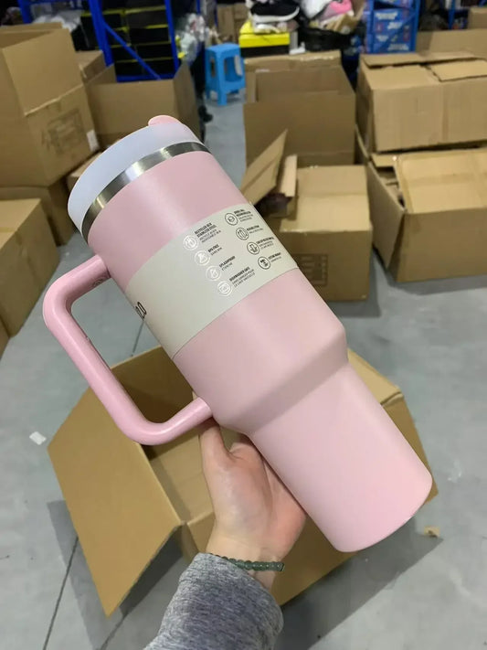 New H2.0 Thermos Cup Silicone Boot for Stanleys 30/40 oz Tumbler with Handle Lid Straw Stainless Steel Vacuum