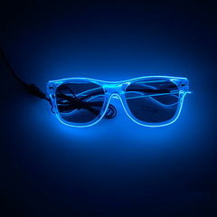 1Pcs Light Up LED Glasses with Dark Lens Neon EL Wire Glow Glasses Glow in The Dark Glow Favors Supplies for Kids Adults