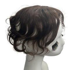 Body Wavy Brazilian Human Hair Toppers 25cm Clip In Hairpieces Extensions Increase Hair Volume for Women Mild Light Brown Remy