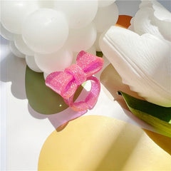 Resin Rings Dumpy Acrylic Rings Bowknot Rings Aesthetic Trendy Colorful Open Rings Statement Jewelry Bow Rings for Women