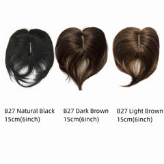 Body Wavy Brazilian Human Hair Toppers 25cm Clip In Hairpieces Extensions Increase Hair Volume for Women Mild Light Brown Remy