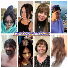 Body Wavy Brazilian Human Hair Toppers 25cm Clip In Hairpieces Extensions Increase Hair Volume for Women Mild Light Brown Remy