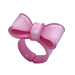 Resin Rings Dumpy Acrylic Rings Bowknot Rings Aesthetic Trendy Colorful Open Rings Statement Jewelry Bow Rings for Women