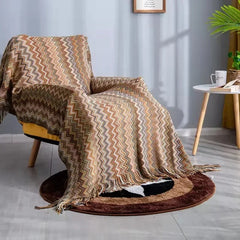 Knitted Blankets Bohemian Plaid Throw Blanket Sofa Cover With Tassels Travel Leisure Bed Cover Blanket boho Bedspread