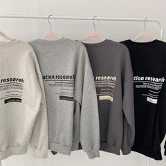 2024 Spring Autumn Women Sweatshirts Long Sleeve Oversized Hoodies Casual Letter Print Loose Pullovers Tops Harajuku Streetwear