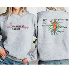Grey's Anatomy Sweatshirt It Is A Beautiful Day To Save Lives Shirt TV Series Design Apparel Streetwear Women Sweatshirts