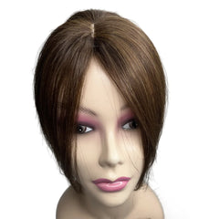 Body Wavy Brazilian Human Hair Toppers 25cm Clip In Hairpieces Extensions Increase Hair Volume for Women Mild Light Brown Remy