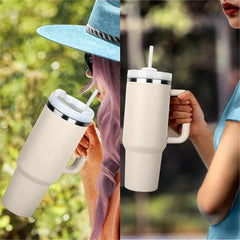 40 oz Tumbler with Handle Lid Straw 40oz Stainless Steel Water Bottle Vacuum Thermos Cup Travel Thermal Coffee Mug for stanleys