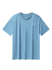 Creative Geometric Graphic Print Short Sleeve T-shirt for Men, Summer Outdoor Casual Crew Neck Top Shirt