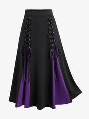 Plus Size Gothic Lace Up Skirt