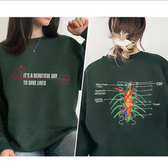 Grey's Anatomy Sweatshirt It Is A Beautiful Day To Save Lives Shirt TV Series Design Apparel Streetwear Women Sweatshirts